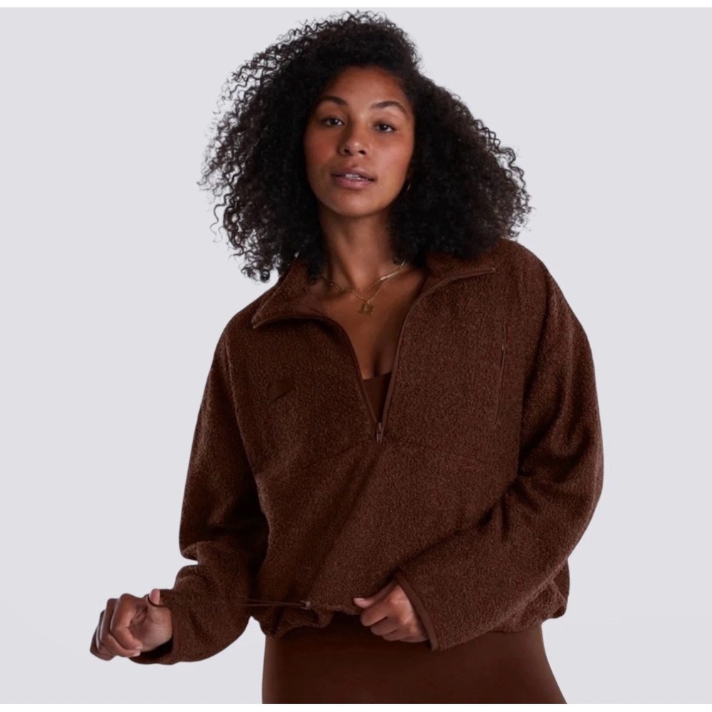 SET ACTIVE | Lightweight Fleece Half-Zip Pullover Cocoa | Size XL | NWOT
